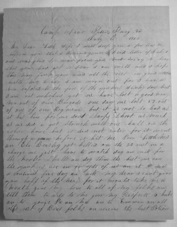 Letter from TWG INGLETT to Martha A. PALMER