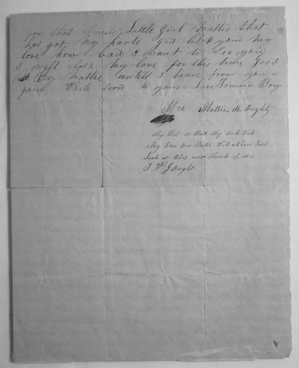 TWG INGLETT letter to wife Martha A. PALMER