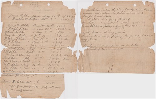 HOLDER family Bible of births