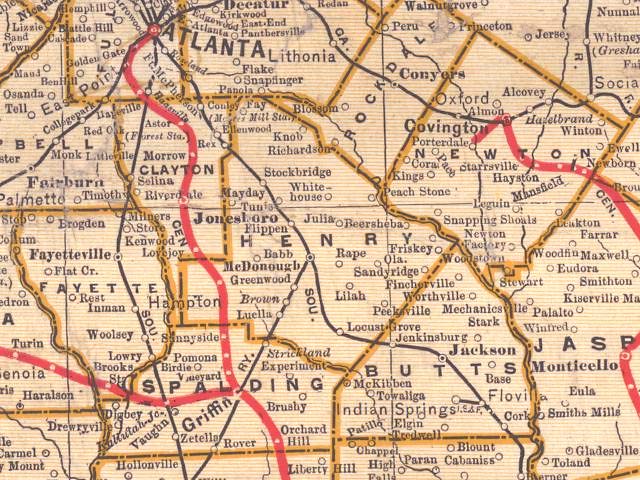 Map of Henry County GA in 1899