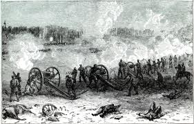 Print of Civil War Canon Fire on Battlefieldre on