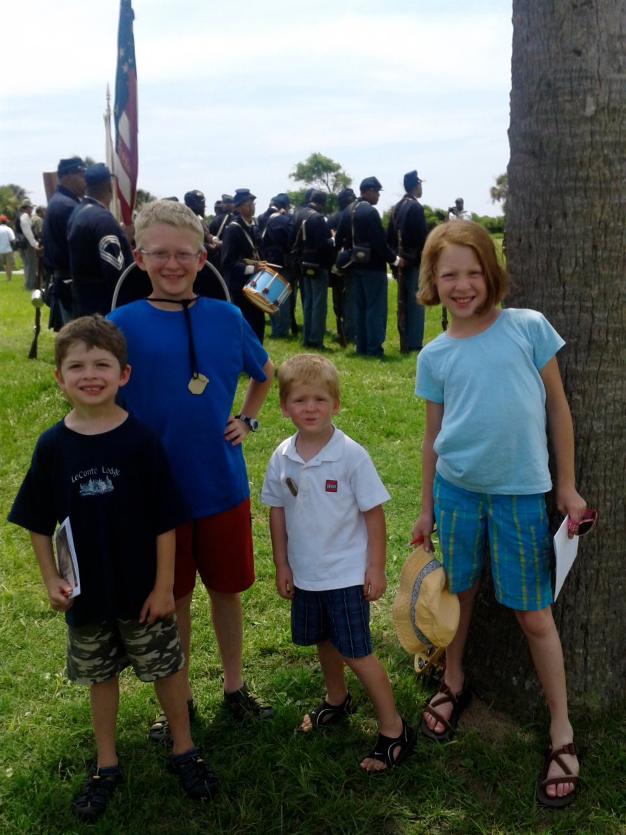 Children Posed with Civil War Drill Parade