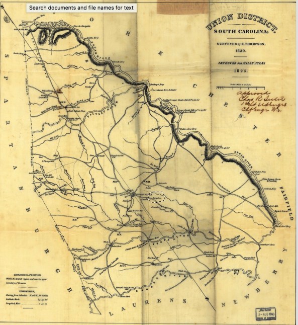 1820 Map of Lauren County SC