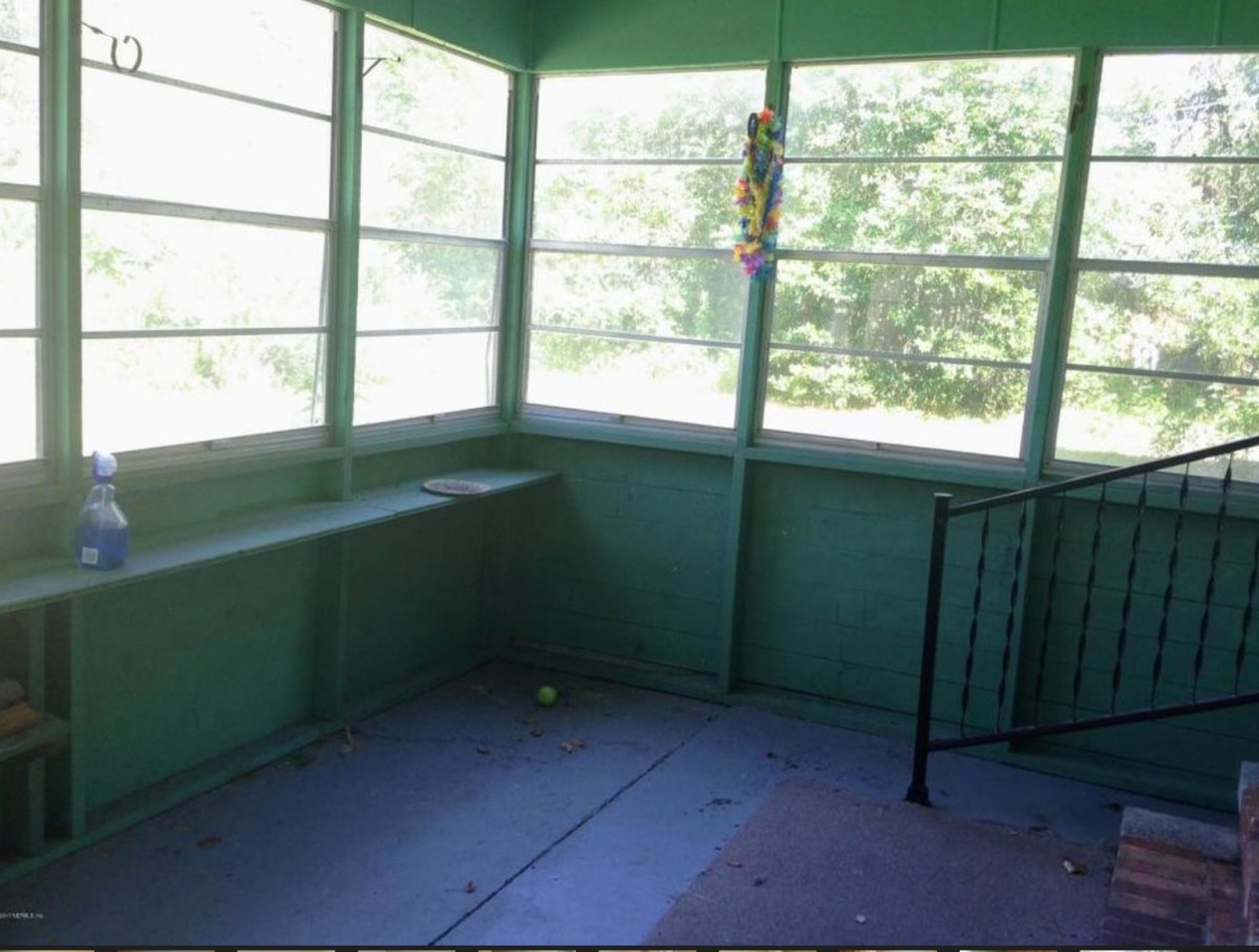 Porch view. 2949 Barrett Road Jacksonville Florida courtesy Realtor.com